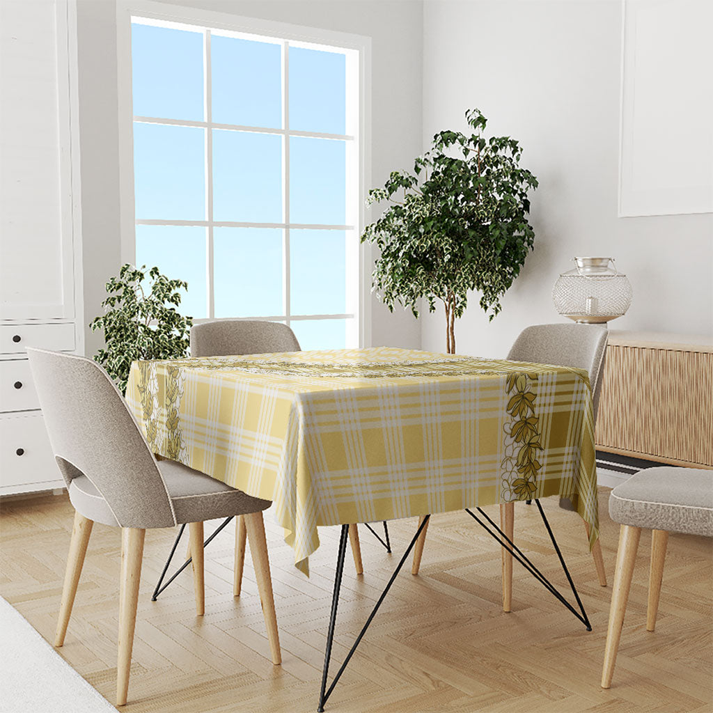 Yellow Hawaii Palaka Tablecloth Hawaiian Honohono Lei LT05 - Polynesian Pride