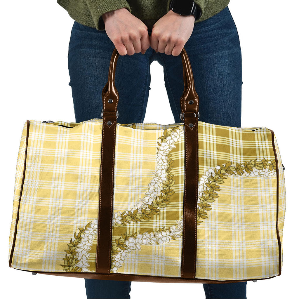 Yellow Hawaii Palaka Travel Bag Hawaiian Honohono Lei LT05 Yellow - Polynesian Pride