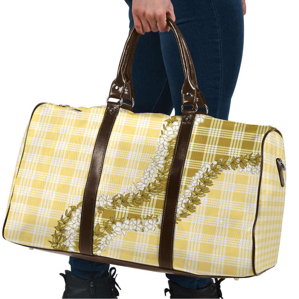 Yellow Hawaii Palaka Travel Bag Hawaiian Honohono Lei LT05 - Polynesian Pride