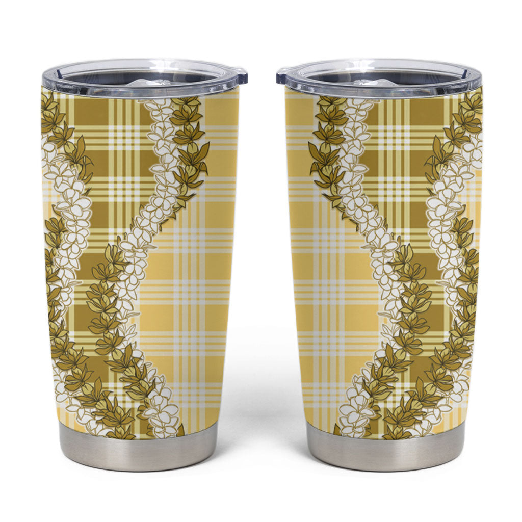 Yellow Hawaii Palaka Tumbler Cup Hawaiian Honohono Lei LT05 Yellow - Polynesian Pride
