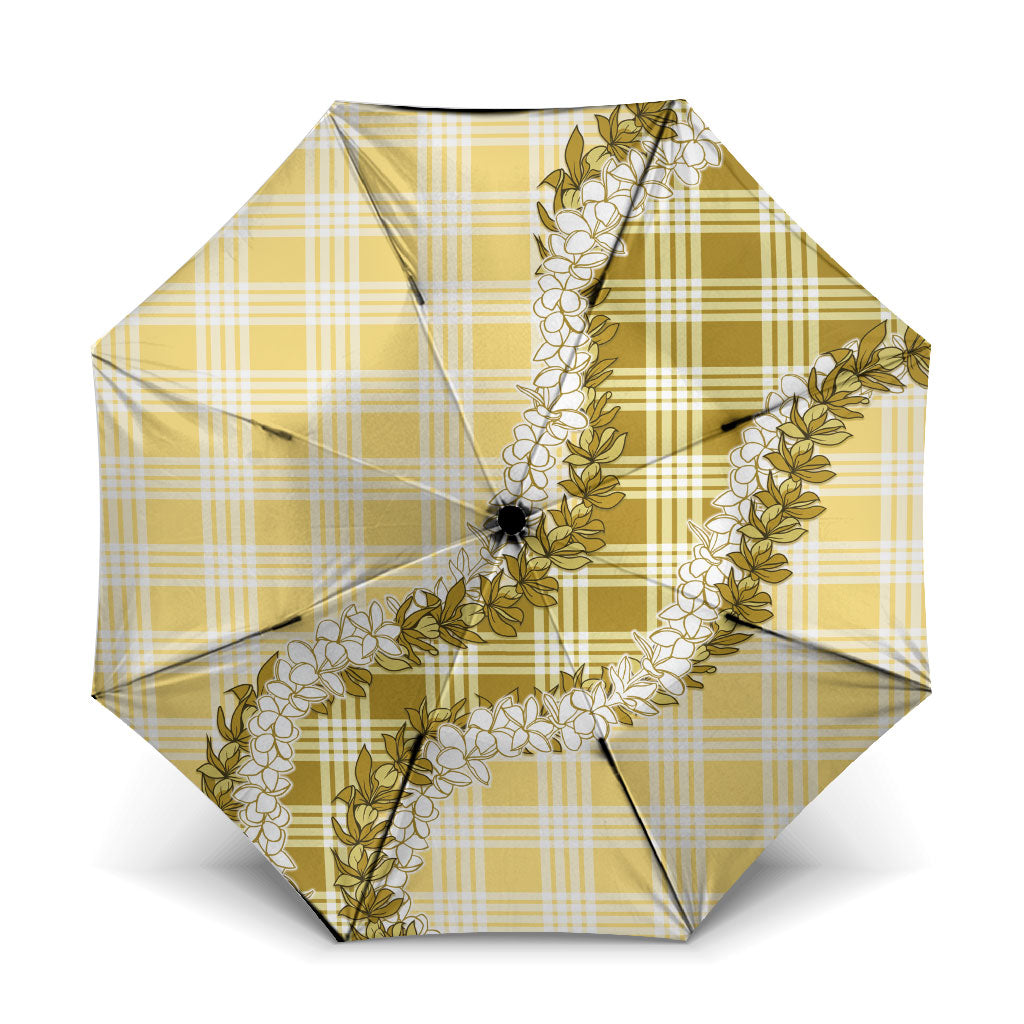 Yellow Hawaii Palaka Umbrella Hawaiian Honohono Lei LT05 One Size Folded 11.42 inch Opened Diameter 37.4 inch Yellow - Polynesian Pride