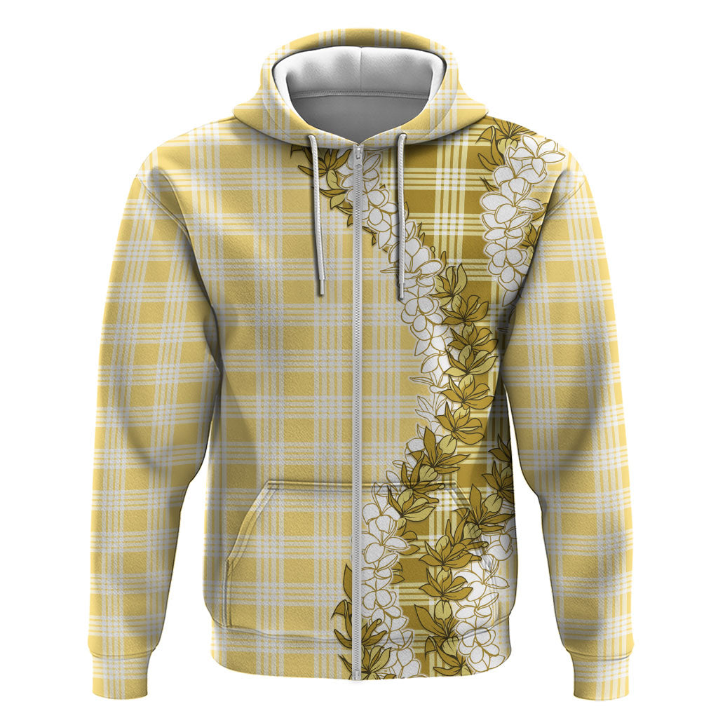 Yellow Hawaii Palaka Zip Hoodie Hawaiian Honohono Lei LT05 Zip Hoodie Yellow - Polynesian Pride