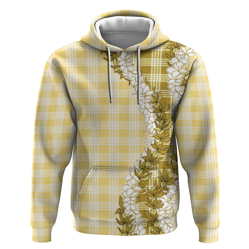 Yellow Hawaii Palaka Zip Hoodie Hawaiian Honohono Lei LT05 Pullover Hoodie Yellow - Polynesian Pride