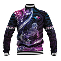 Hawaiian Monk Seal Baseball Jacket Kakau Tribal Pattern Violet Gradient LT05 - Polynesian Pride