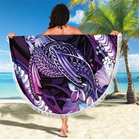 Hawaiian Monk Seal Beach Blanket Kakau Tribal Pattern Violet Gradient LT05 - Polynesian Pride