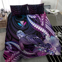 Hawaiian Monk Seal Bedding Set Kakau Tribal Pattern Violet Gradient LT05 - Polynesian Pride