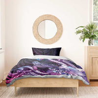 Hawaiian Monk Seal Bedding Set Kakau Tribal Pattern Violet Gradient LT05 - Polynesian Pride