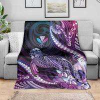Hawaiian Monk Seal Blanket Kakau Tribal Pattern Violet Gradient LT05 - Polynesian Pride