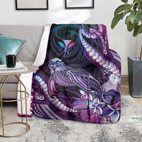 Hawaiian Monk Seal Blanket Kakau Tribal Pattern Violet Gradient LT05 - Polynesian Pride