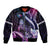 Hawaiian Monk Seal Bomber Jacket Kakau Tribal Pattern Violet Gradient