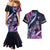 Hawaiian Monk Seal Couples Matching Mermaid Dress and Hawaiian Shirt Kakau Tribal Pattern Violet Gradient