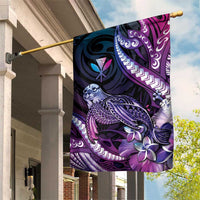 Hawaiian Monk Seal Garden Flag Kakau Tribal Pattern Violet Gradient LT05 House Flag Violet - Polynesian Pride