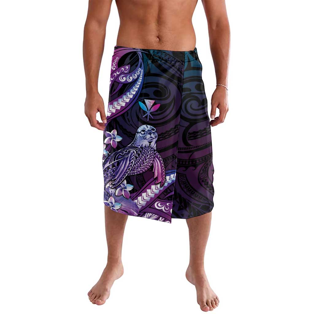 Hawaiian Monk Seal Lavalava Kakau Tribal Pattern Violet Gradient LT05 Violet - Polynesian Pride