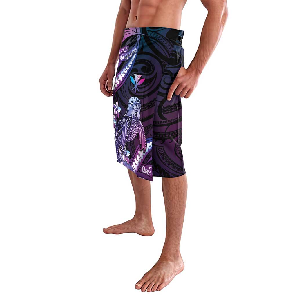 Hawaiian Monk Seal Lavalava Kakau Tribal Pattern Violet Gradient LT05 - Polynesian Pride