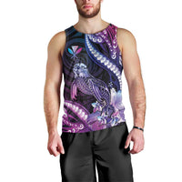 Hawaiian Monk Seal Men Tank Top Kakau Tribal Pattern Violet Gradient LT05 - Polynesian Pride
