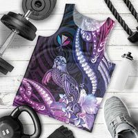 Hawaiian Monk Seal Men Tank Top Kakau Tribal Pattern Violet Gradient LT05 - Polynesian Pride