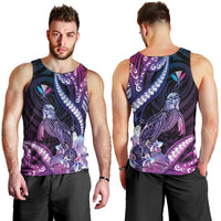 Hawaiian Monk Seal Men Tank Top Kakau Tribal Pattern Violet Gradient LT05 - Polynesian Pride