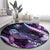 Hawaiian Monk Seal Round Carpet Kakau Tribal Pattern Violet Gradient