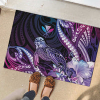 Hawaiian Monk Seal Rubber Doormat Kakau Tribal Pattern Violet Gradient LT05 - Polynesian Pride
