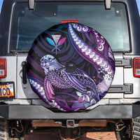 Hawaiian Monk Seal Spare Tire Cover Kakau Tribal Pattern Violet Gradient LT05 Violet - Polynesian Pride