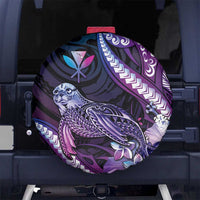 Hawaiian Monk Seal Spare Tire Cover Kakau Tribal Pattern Violet Gradient LT05 - Polynesian Pride