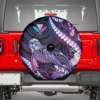 Hawaiian Monk Seal Spare Tire Cover Kakau Tribal Pattern Violet Gradient LT05 - Polynesian Pride