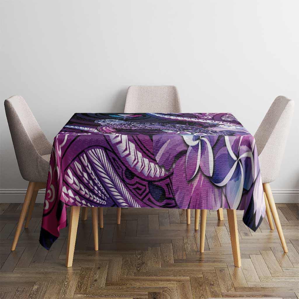 Hawaiian Monk Seal Tablecloth Kakau Tribal Pattern Violet Gradient LT05 - Polynesian Pride