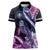 Hawaiian Monk Seal Women Polo Shirt Kakau Tribal Pattern Violet Gradient