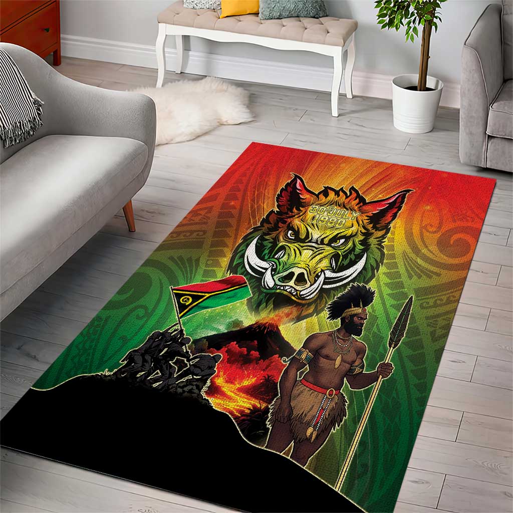 Vanuatu July 30th 1980 Area Rug Happy Independence Day - Polynesian Pride