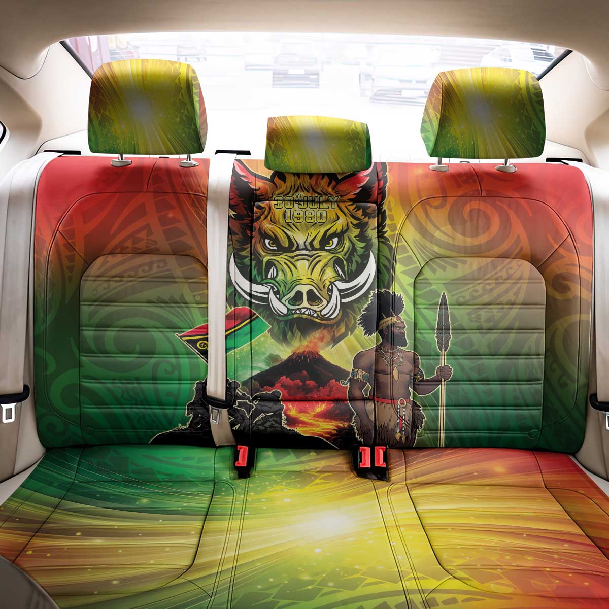 Vanuatu July 30th 1980 Back Car Seat Cover Happy Independence Day - Polynesian Pride