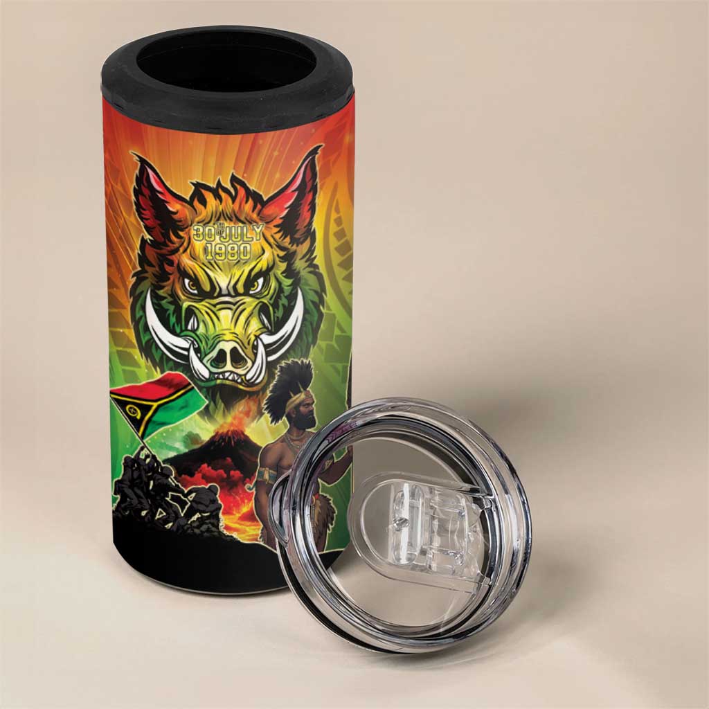 Vanuatu July 30th 1980 4 in 1 Can Cooler Tumbler Happy Independence Day LT05 - Polynesian Pride