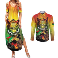 Vanuatu July 30th 1980 Couples Matching Summer Maxi Dress and Long Sleeve Button Shirt Happy Independence Day LT05 Reggae - Polynesian Pride