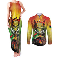 Vanuatu July 30th 1980 Couples Matching Tank Maxi Dress and Long Sleeve Button Shirt Happy Independence Day LT05 Reggae - Polynesian Pride