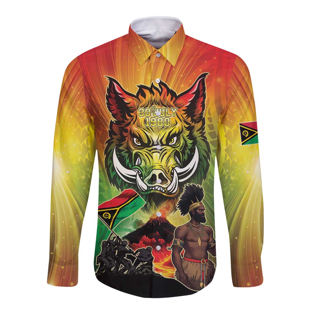 Vanuatu July 30th 1980 Long Sleeve Button Shirt Happy Independence Day LT05 Unisex Reggae - Polynesian Pride