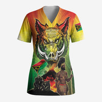 Vanuatu July 30th 1980 Scrub Top Happy Independence Day LT05 Adult Reggae - Polynesian Pride