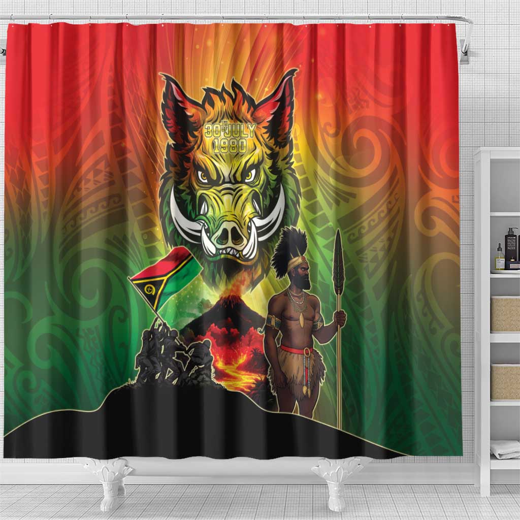 Vanuatu July 30th 1980 Shower Curtain Happy Independence Day - Polynesian Pride