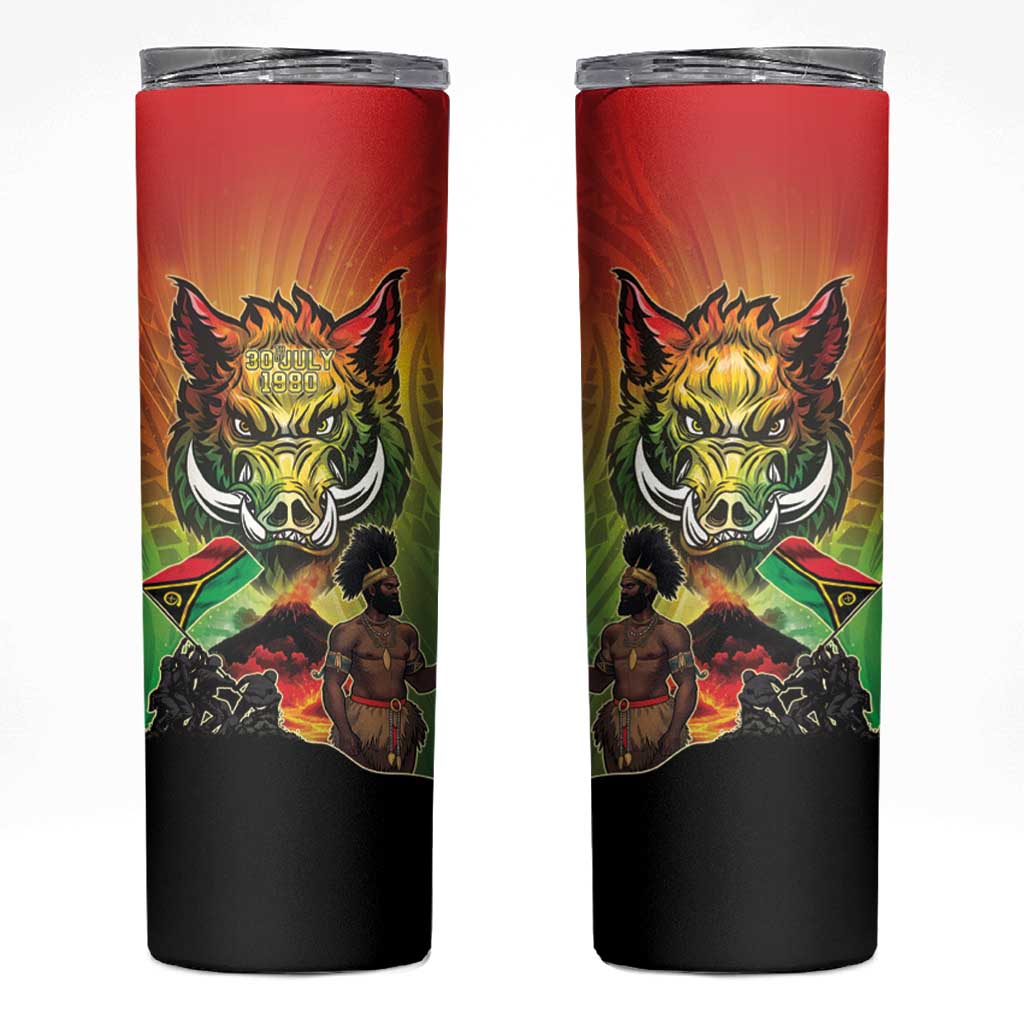 Vanuatu July 30th 1980 Skinny Tumbler Happy Independence Day - Polynesian Pride