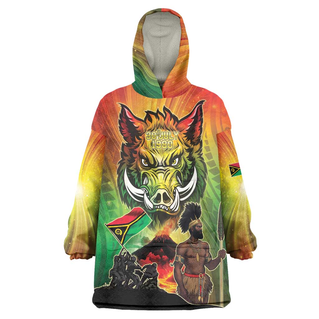 Vanuatu July 30th 1980 Wearable Blanket Hoodie Happy Independence Day - Polynesian Pride