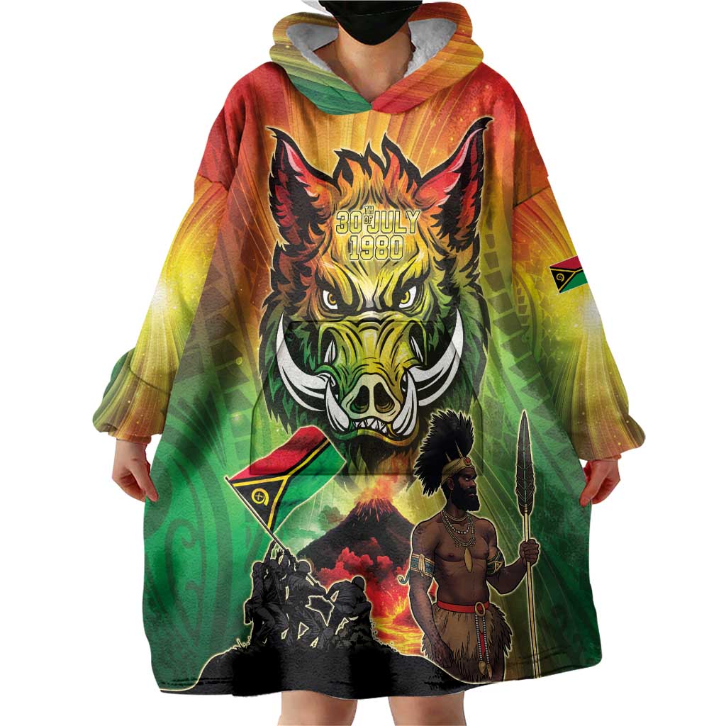 Vanuatu July 30th 1980 Wearable Blanket Hoodie Happy Independence Day - Polynesian Pride
