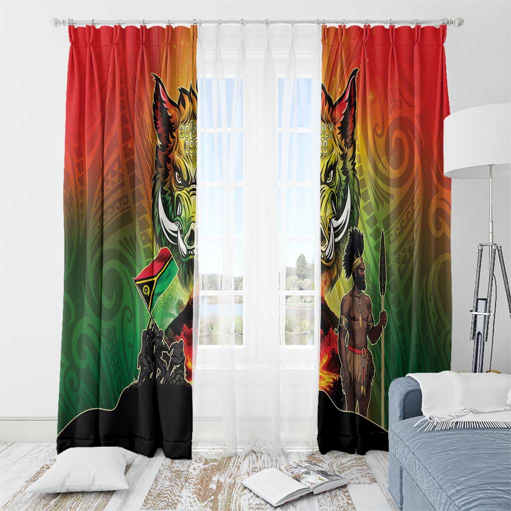 Vanuatu July 30th 1980 Window Curtain Happy Independence Day - Polynesian Pride