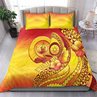 Vanuatu 45 Yia Indipendens Anivesari Bedding Set Tamtam Drum With Boar Tusk - Polynesian Pride