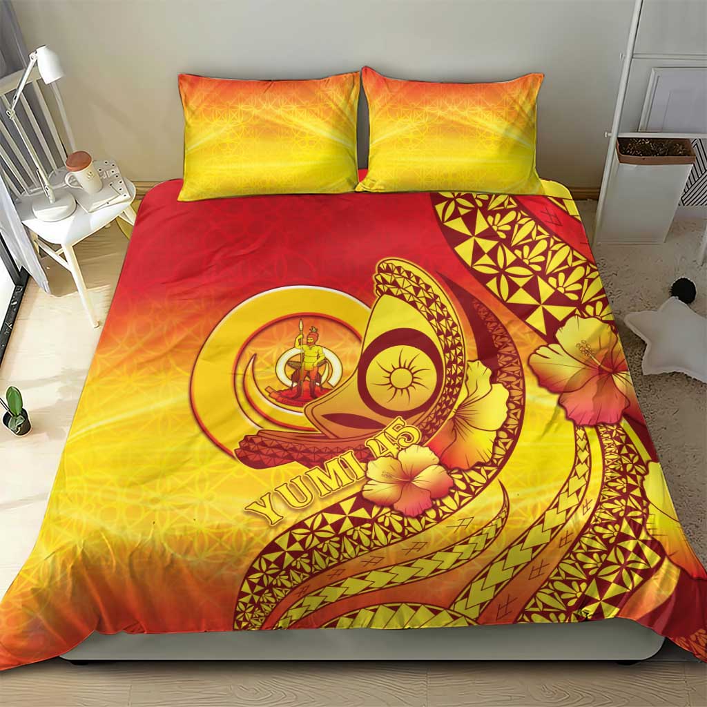 Vanuatu 45 Yia Indipendens Anivesari Bedding Set Tamtam Drum With Boar Tusk - Polynesian Pride