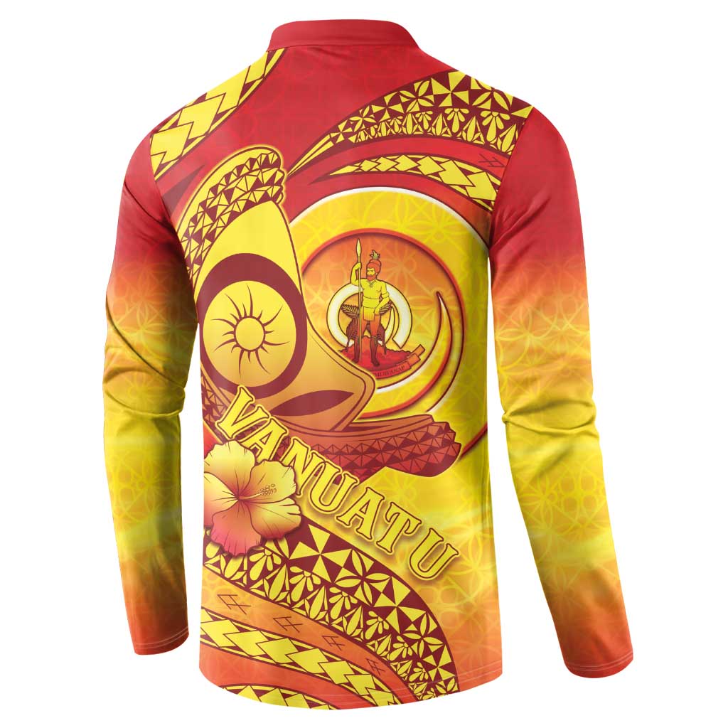 Vanuatu 45 Yia Indipendens Anivesari Button Sweatshirt Tamtam Drum With Boar Tusk LT05 - Polynesian Pride