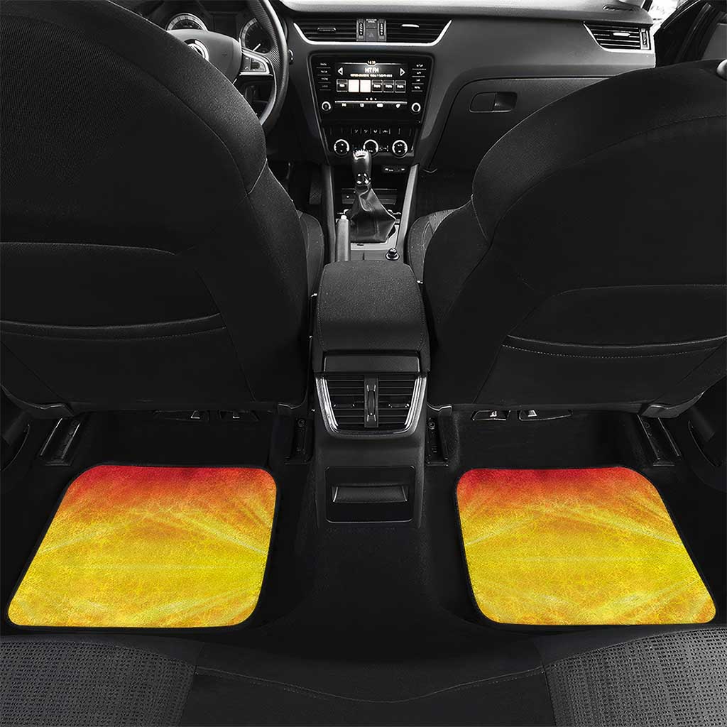 Vanuatu 45 Yia Indipendens Anivesari Car Mats Tamtam Drum With Boar Tusk LT05 Set 2pcs - Back Yellow - Polynesian Pride