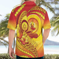 Vanuatu 45 Yia Indipendens Anivesari Hawaiian Shirt Tamtam Drum With Boar Tusk LT05 - Polynesian Pride