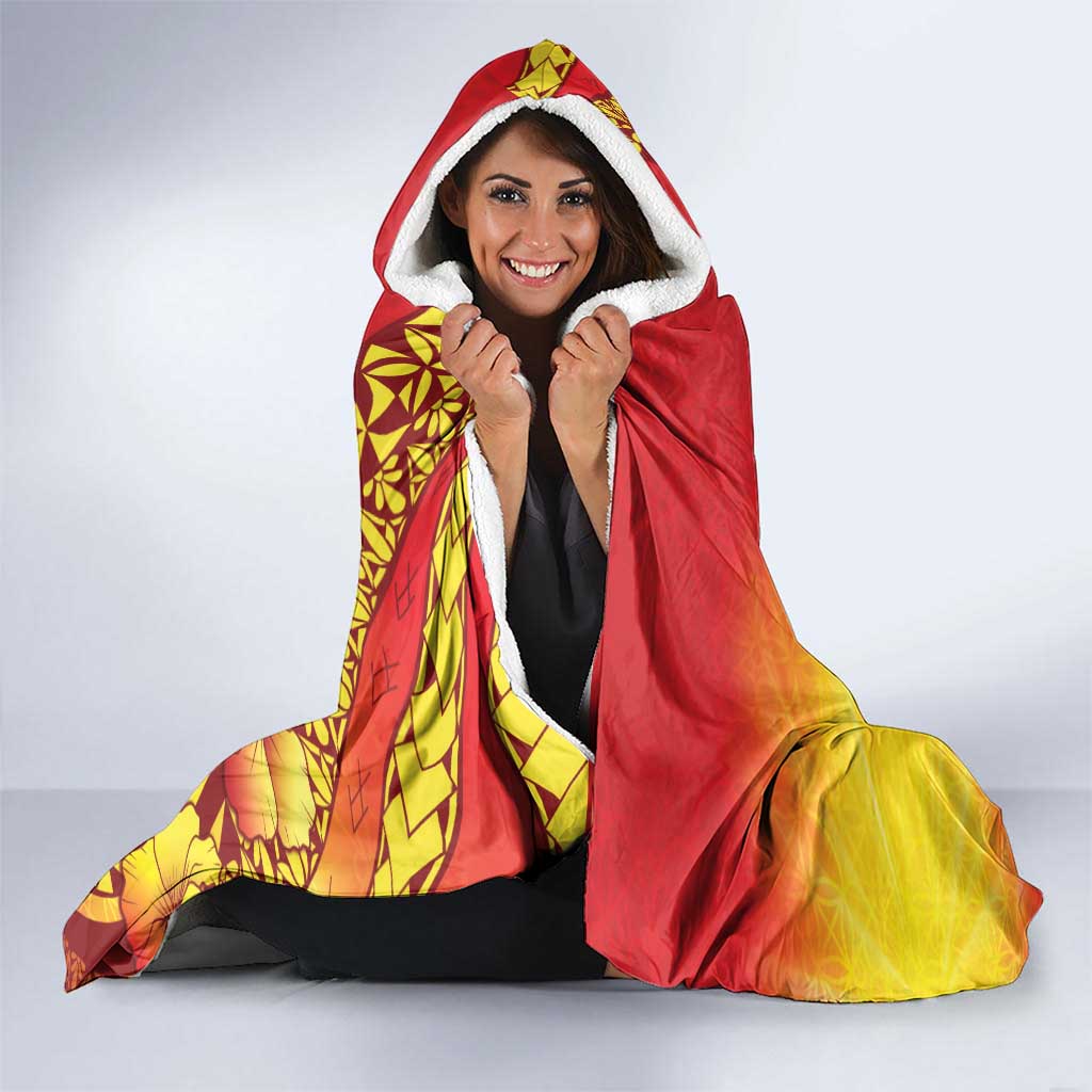 Vanuatu 45 Yia Indipendens Anivesari Hooded Blanket Tamtam Drum With Boar Tusk - Polynesian Pride