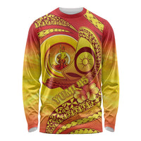 Vanuatu 45 Yia Indipendens Anivesari Long Sleeve Shirt Tamtam Drum With Boar Tusk LT05 Unisex Yellow - Polynesian Pride