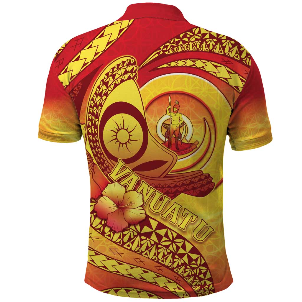 Vanuatu 45 Yia Indipendens Anivesari Polo Shirt Tamtam Drum With Boar Tusk - Polynesian Pride