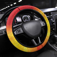 Vanuatu 45 Yia Indipendens Anivesari Steering Wheel Cover Tamtam Drum With Boar Tusk LT05 Universal Fit Yellow - Polynesian Pride