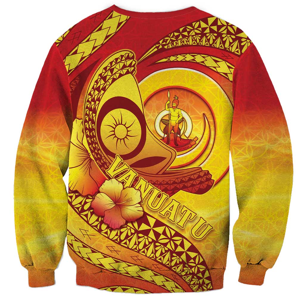 Vanuatu 45 Yia Indipendens Anivesari Sweatshirt Tamtam Drum With Boar Tusk LT05 - Polynesian Pride